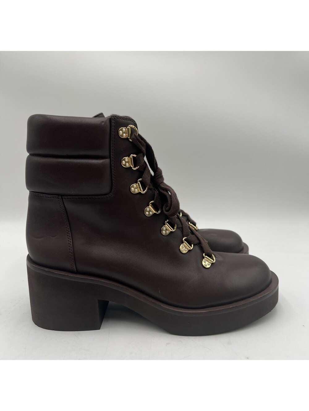 Women’s Stuart Weitzman Sussex Brown leather hiker booties Size 6.5B